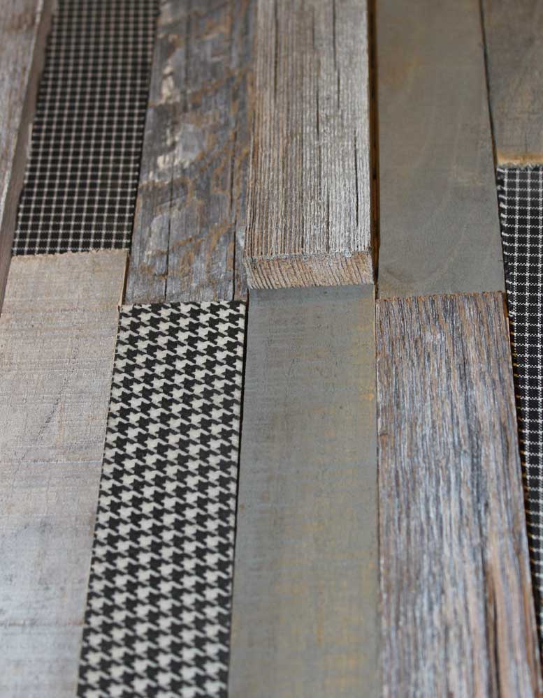 Wandpaneele - Material Mix Holz reycelt, Stoff
