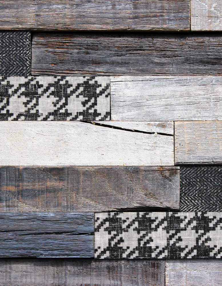 Wandpaneele - Material Mix Stoff Holz Lasiert