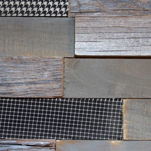 Wandpaneele - Material Mix Holz reycelt, Stoff